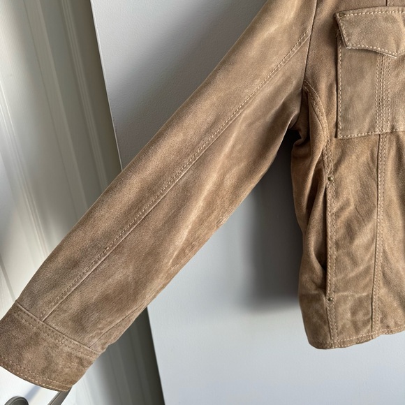 Vintage 90s Y2K Wilsons Leather Suede Jacket Womens M Tan Utility Capsule EUC - Picture 7 of 15